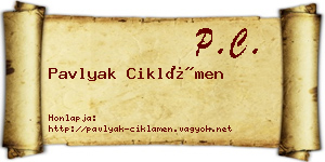 Pavlyak Ciklámen névjegykártya